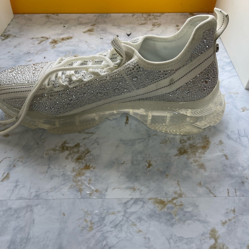 Steve Madden Maxima Sparkling White Sneakers *NEW* - Picture 4 of 5